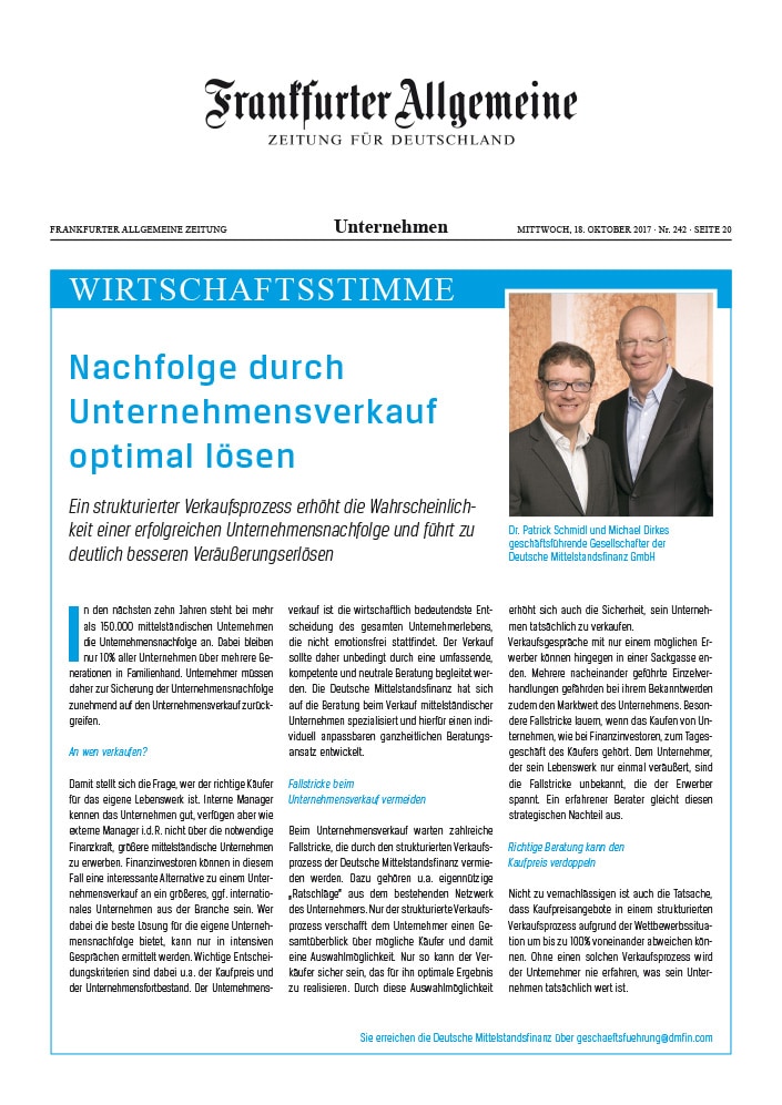 DMFIN Presse FAZ Artikel 18.10.2017