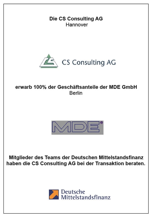 Referenz CS Consulting AG Transaktionsberatung Deutsche Mittelstandsfinanz DMFIN