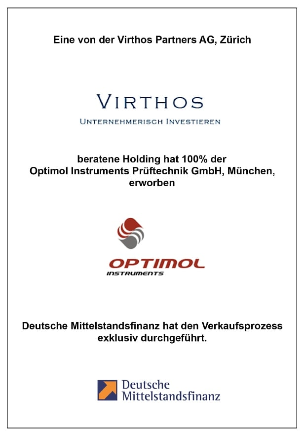 Referenz Optimol Instruments Verkaufsprozess Deutsche Mittelstandsfinanz DMFIN