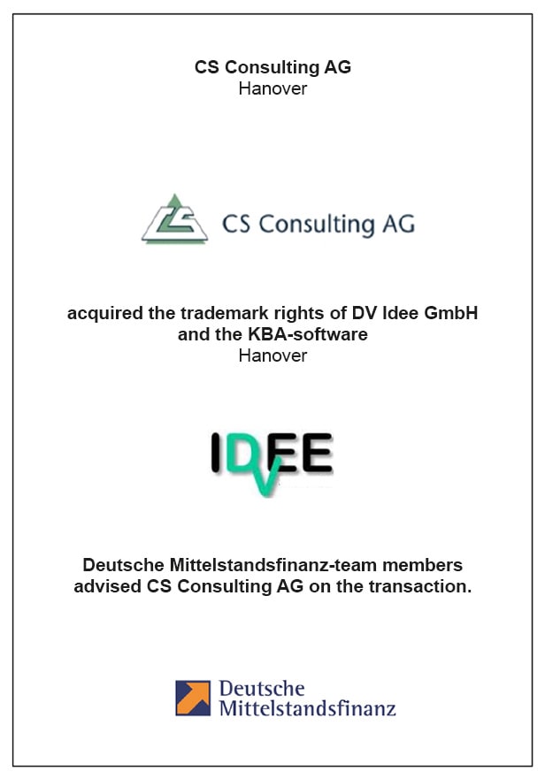 DeutscheMittelstandsfinanz Tombstone CSConsulting DVIdee ENG